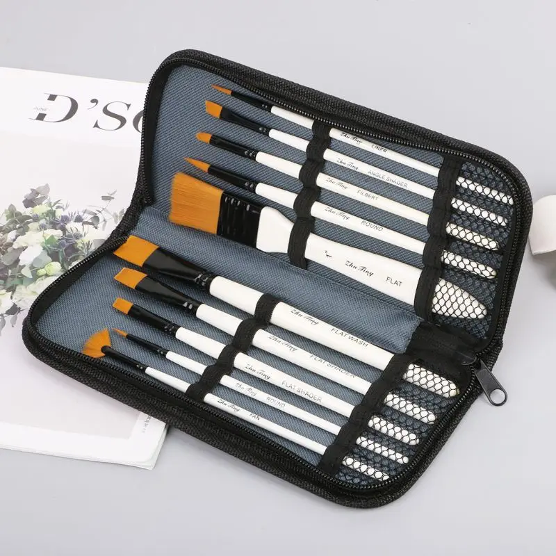 10Pcs Nylon Hair Art Painting Brushes Set Acrylic Oil Watercolor Artists Paint Brush Set Drawing Supplies R9JA
10Pcs Nylon Hair Art Painting Brushes Set Acrylic Oil Watercolor Artists Paint Brush Set Drawing Supplies R9JA