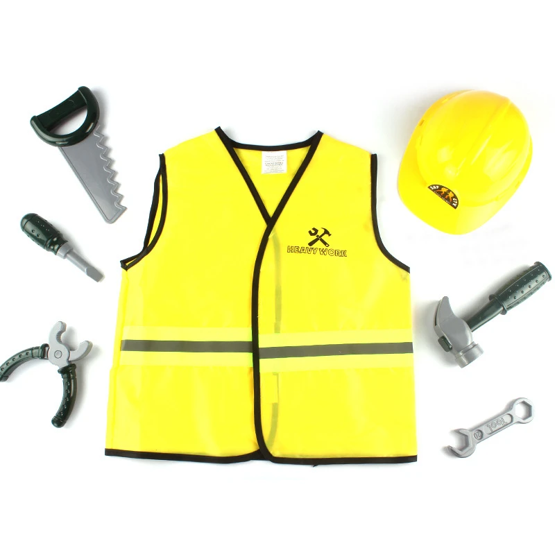 Kids Work Uniforms Set Architect Cosplay Costumes Role Experience Unisex Toys Tool Yellow Vest Cute Birthday Gift Boys 2022
Kids Work Uniforms Set Architect Cosplay Costumes Role Experience Unisex Toys Tool Yellow Vest Cute Birthday Gift Boys 2022