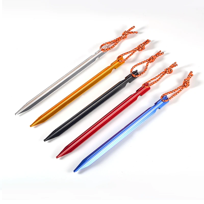 10 Pcs 18cm Aluminument Tent Pegs with Rope Stake Tent Nails Camping Traveling Equipment Outdoor Building Beach Tent Accessories
10 Pcs 18cm Aluminument Tent Pegs with Rope Stake Tent Nails Camping Traveling Equipment Outdoor Building Beach Tent Accessories