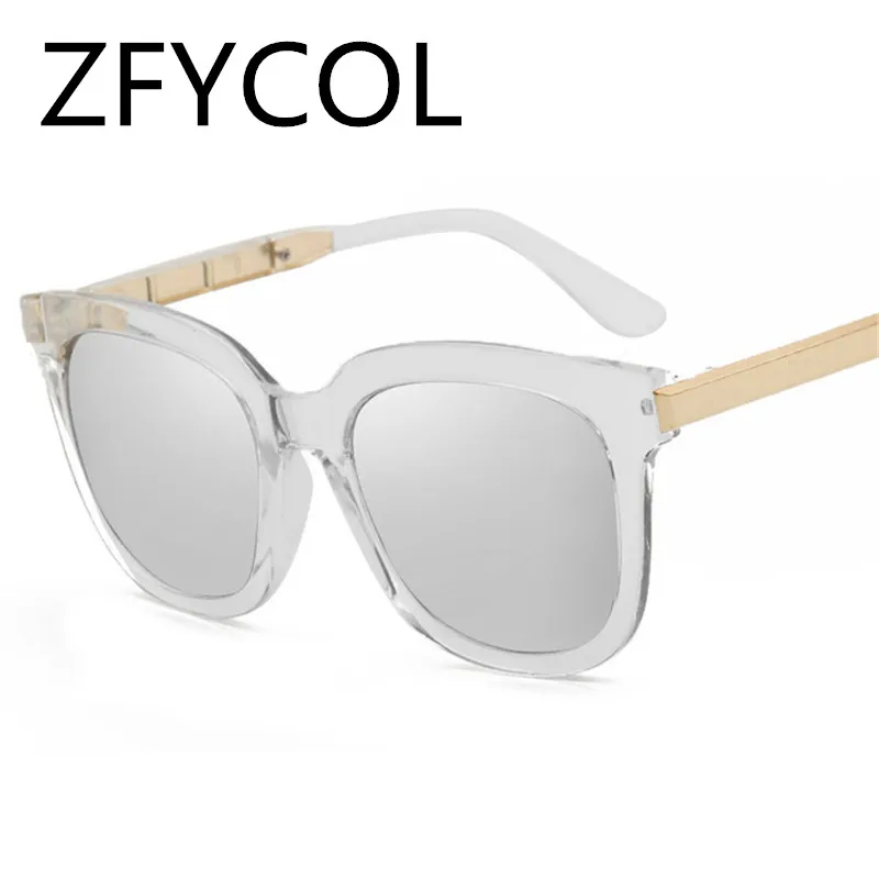 ZFYCOL модные квадратные солнцезащитные очки для женщин 2019 зеркало Большая оправа