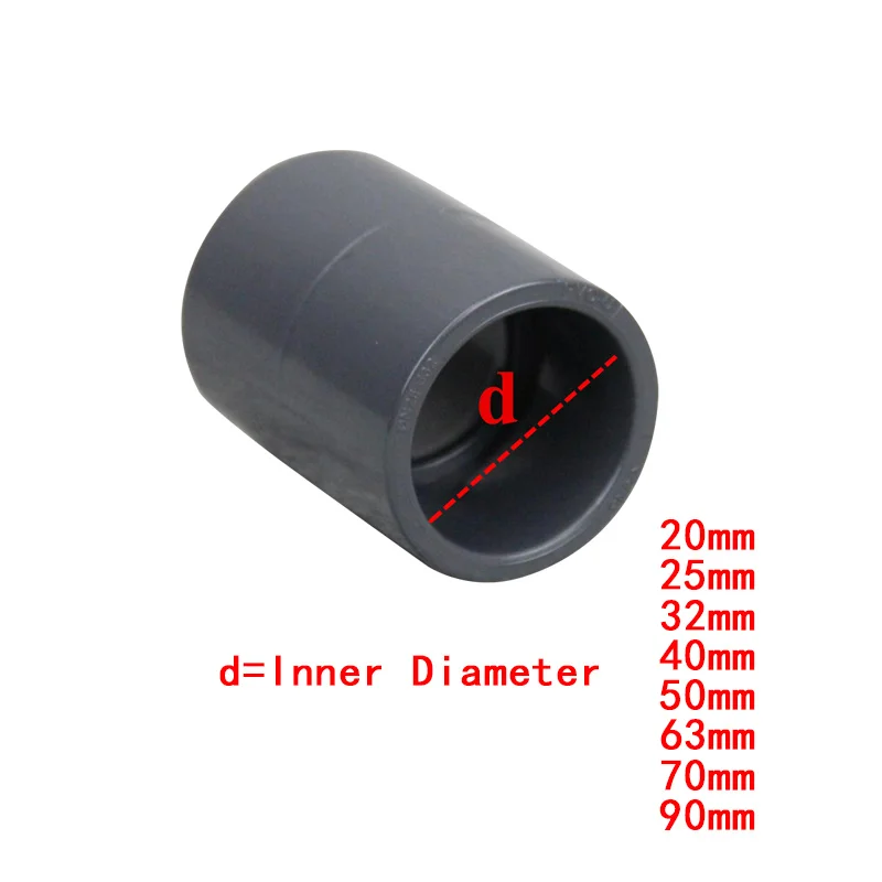 

Plastic UPVC 20mm to 90mm Hose Straight Connector for Garden Irrigation Watering Aquarium Pipe/Tube Parts 1Pcs