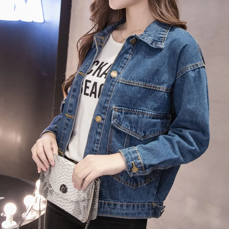 Women Coats Jean Jackets Spring and Autumn 2019 New Korean Jacket Denim Jacket Women Loose Large Size Casual Jean Coat
Women Coats Jean Jackets Spring and Autumn 2019 New Korean Jacket Denim Jacket Women Loose Large Size Casual Jean Coat