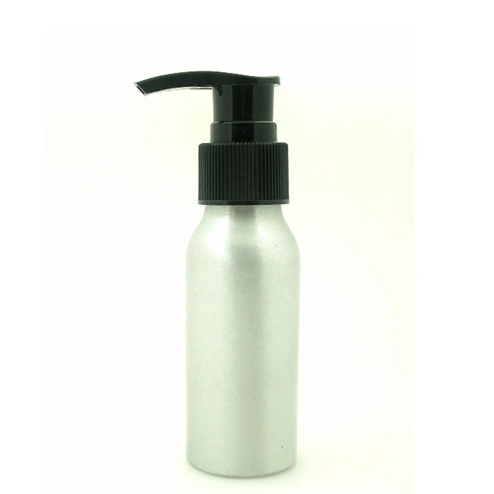 50ml Empty Round Aluminum Bottles, Sliver Metal Bottle With Black/White Twist Lotion Pump
50ml Empty Round Aluminum Bottles, Sliver Metal Bottle With Black/White Twist Lotion Pump