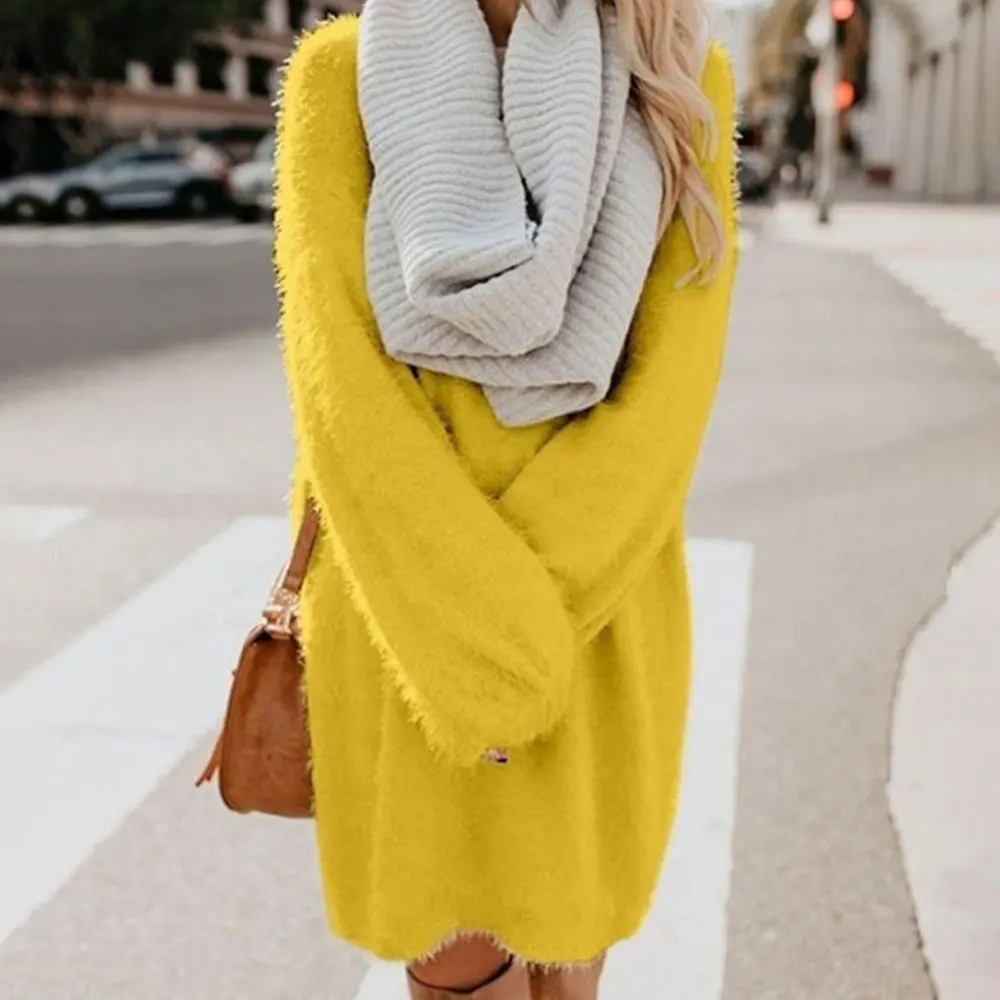 Jocoo Jolee Women Autumn Long Sleeve O Neck Plush Fleece Warm Mini Dress Casual Solid Loose Sweater Dress Party Club Dresses
Jocoo Jolee Women Autumn Long Sleeve O Neck Plush Fleece Warm Mini Dress Casual Solid Loose Sweater Dress Party Club Dresses