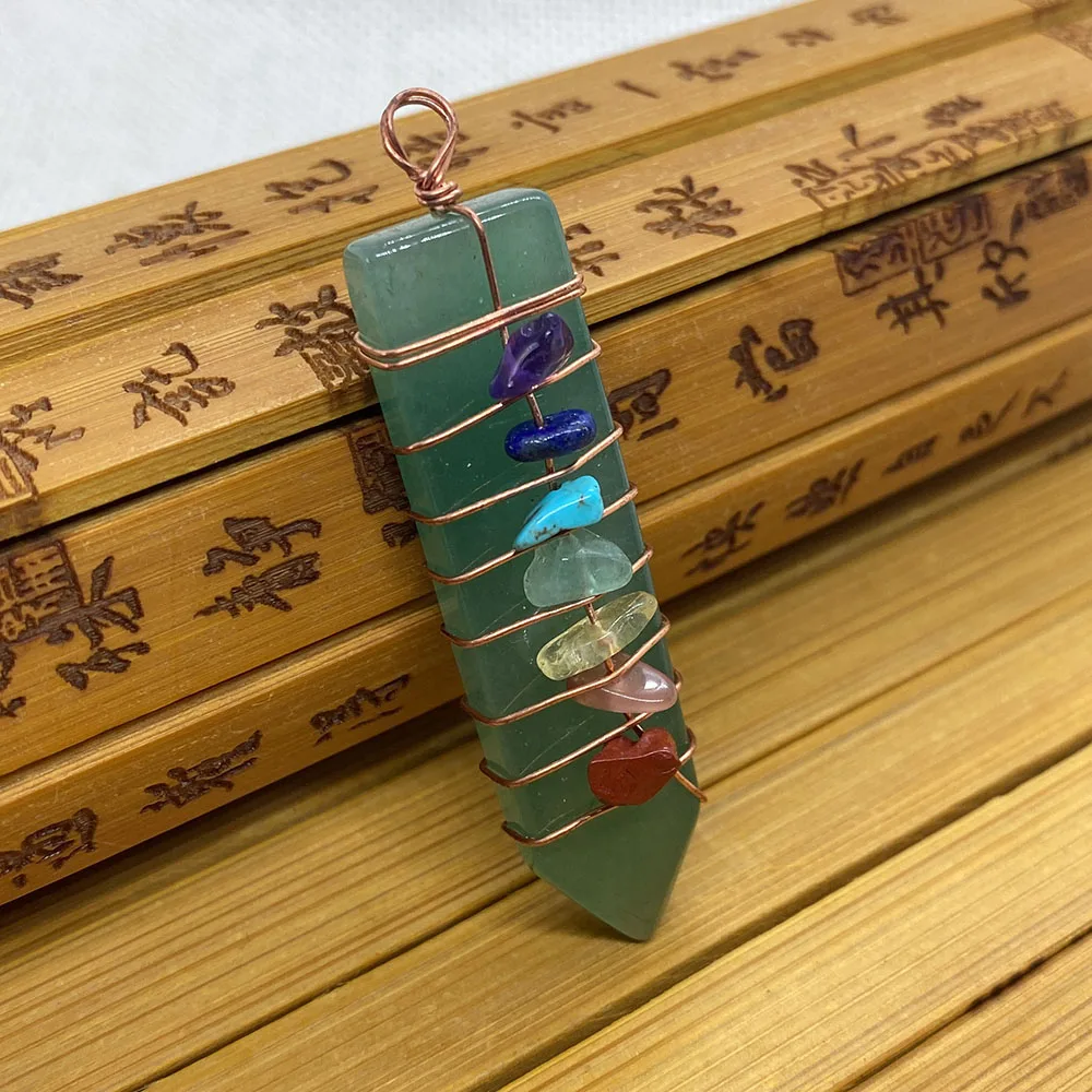 Natural Stone Seven Chakra Pendant Sword-shaped Opal Amethyst Turquoise Black Agate Halo Stone for DIY Handmade Jewelry Making
Natural Stone Seven Chakra Pendant Sword-shaped Opal Amethyst Turquoise Black Agate Halo Stone for DIY Handmade Jewelry Making