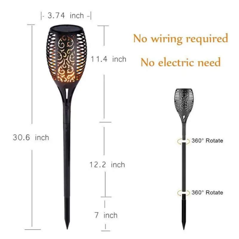 96 Led Solar Light Flame Torch Garden Lamp Lawn Decoration Lamp Flickering Dancing Path Lighting Torch Outdoor Garden Decoration
96 Led Solar Light Flame Torch Garden Lamp Lawn Decoration Lamp Flickering Dancing Path Lighting Torch Outdoor Garden Decoration