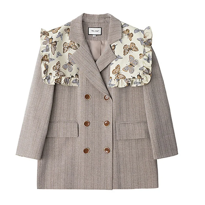 Новинка, женские блейзеры в клетку, модные весенние топы в Корейском стиле с оборками и бабочкой, женский двубортный костюм, куртка
Новинка, женские блейзеры в клетку, модные весенние топы в Корейском стиле с оборками и бабочкой, женский двубортный костюм, куртка