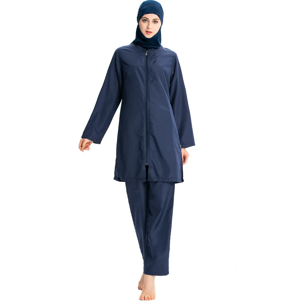 2021 new solid color Southeast Asia Middle East Hui conservative three piece sportswear Muslim burkini swimsuit set M-4xl
2021 new solid color Southeast Asia Middle East Hui conservative three piece sportswear Muslim burkini swimsuit set M-4xl