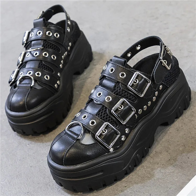 Goth Punk Platform Women's Sandals Roman Style Rivet Outdoor Female Chunky Shoes Summer Fashion Casual New Ladies Shoes Handmade
Goth Punk Platform Women's Sandals Roman Style Rivet Outdoor Female Chunky Shoes Summer Fashion Casual New Ladies Shoes Handmade