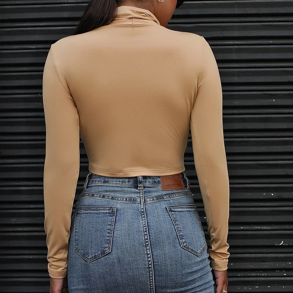 Western Style T-Shirt Spring Autumn Fashion Hipster Designer Creative Simple Navel Sexy Half High Collar Slim Long Sleeve 2021
Western Style T-Shirt Spring Autumn Fashion Hipster Designer Creative Simple Navel Sexy Half High Collar Slim Long Sleeve 2021