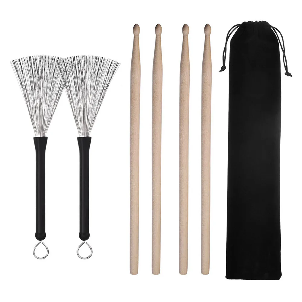 Drum Accessories Set Kit Containing Retractable Wire Brushes 5A Maple Wood Drumsticks Mallets Carrying Bag
Drum Accessories Set Kit Containing Retractable Wire Brushes 5A Maple Wood Drumsticks Mallets Carrying Bag