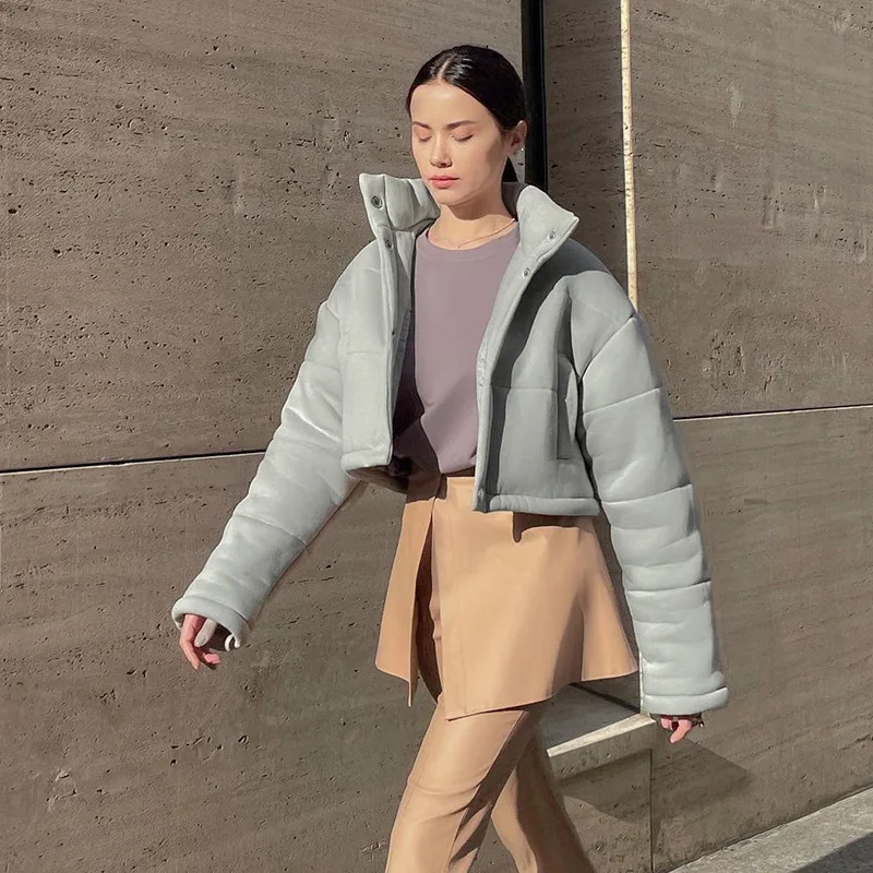 Winter Coat Women Short Jacket Casual Gray Black Single breasted Stand Collar Coat 2021 Autumn Fashion High Street warm Clothes
Winter Coat Women Short Jacket Casual Gray Black Single breasted Stand Collar Coat 2021 Autumn Fashion High Street warm Clothes