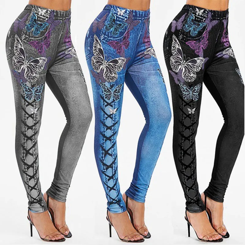 Women 2021 Imitation Distressed Denim Jeans Leggings Casual High Waist Slim Elastic Pencil Pants Sport Leggins Female Push Up
Women 2021 Imitation Distressed Denim Jeans Leggings Casual High Waist Slim Elastic Pencil Pants Sport Leggins Female Push Up