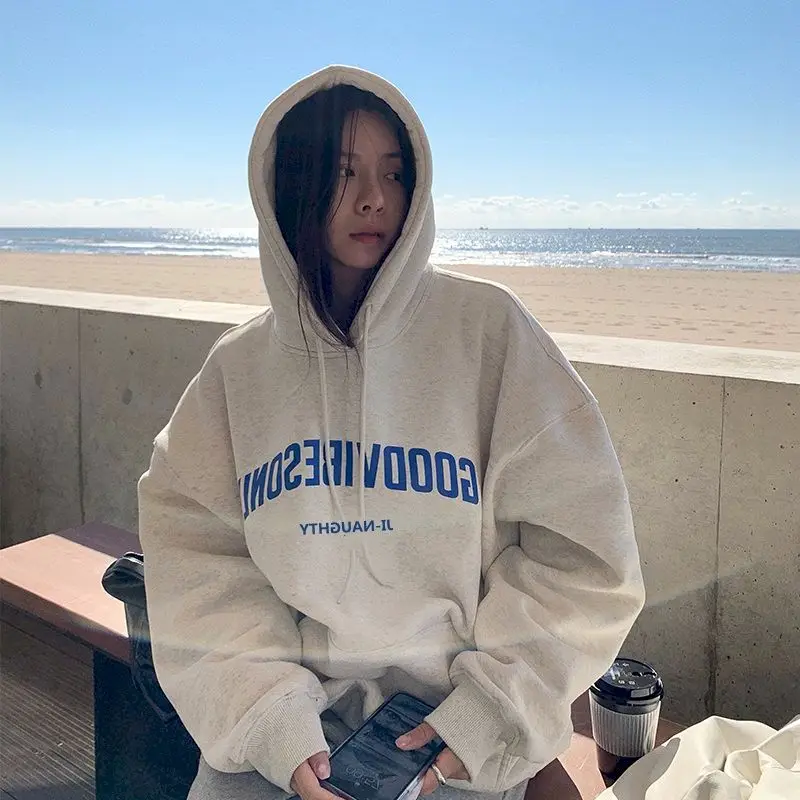 Oversized Hoodie Hooded Sweatshirt Women Pullover Hoodies Gray Plus Velvet Autumn Winter Grunge Loose Chic Fashion Women Clothes
Oversized Hoodie Hooded Sweatshirt Women Pullover Hoodies Gray Plus Velvet Autumn Winter Grunge Loose Chic Fashion Women Clothes