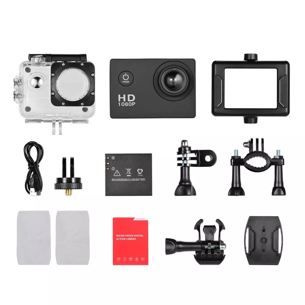 Mini Camera Action webcam 2inch LCD Sport Cam 1280x960P HD 1080P Digital Zoom Diving 30m 90 Angle Lens Sports video camcorders
Mini Camera Action webcam 2inch LCD Sport Cam 1280x960P HD 1080P Digital Zoom Diving 30m 90 Angle Lens Sports video camcorders