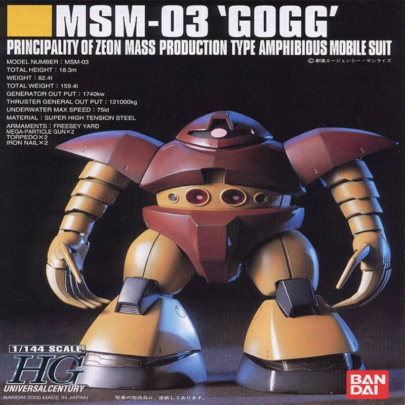 Original Bandai GUNDAM HG HGUC 1:144 Irish Magic Crab MSM-03 Gogg Assembly Model Collection Action Figure Toy
Original Bandai GUNDAM HG HGUC 1:144 Irish Magic Crab MSM-03 Gogg Assembly Model Collection Action Figure Toy