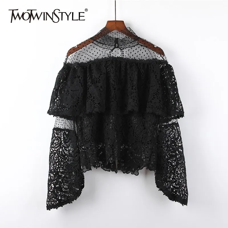 Женская блузка с длинным рукавом TWOTWINSTYLE, осенняя кружевная блузка в Корейском стиле, 2020
Женская блузка с длинным рукавом TWOTWINSTYLE, осенняя кружевная блузка в Корейском стиле, 2020