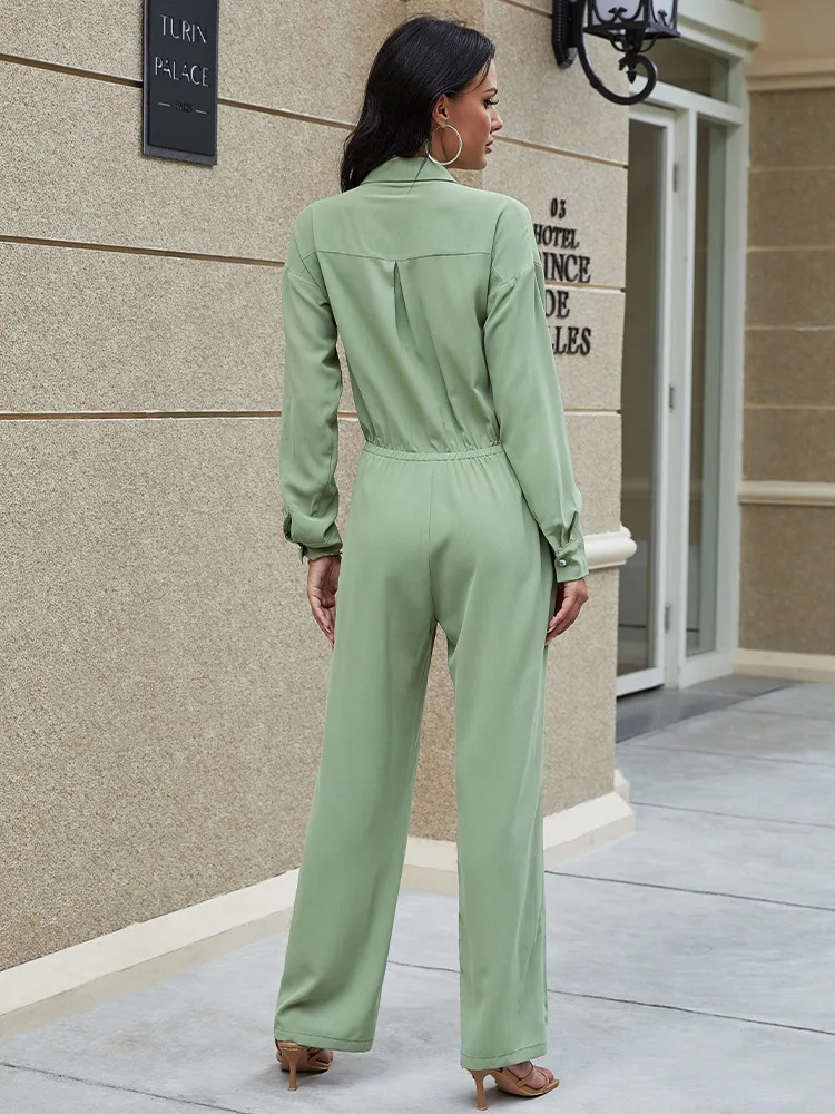 TRODEAM 2021 New Autumn Winter Solid Color Women's Casual Pants Lapel Collar Wide Leg Jumpsuit Fashion Long Sleeve Playsuits
TRODEAM 2021 New Autumn Winter Solid Color Women's Casual Pants Lapel Collar Wide Leg Jumpsuit Fashion Long Sleeve Playsuits