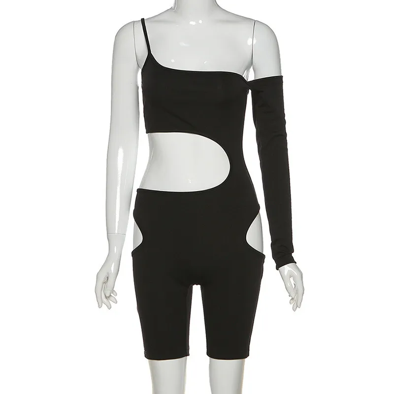 Asymmetrical One Sleeve Bodycon Jumpsuit Shorts Women 2020 Sexy Cut Out Fitted Black Playsuit Club Wear Party Romper Mono Mujer
Asymmetrical One Sleeve Bodycon Jumpsuit Shorts Women 2020 Sexy Cut Out Fitted Black Playsuit Club Wear Party Romper Mono Mujer