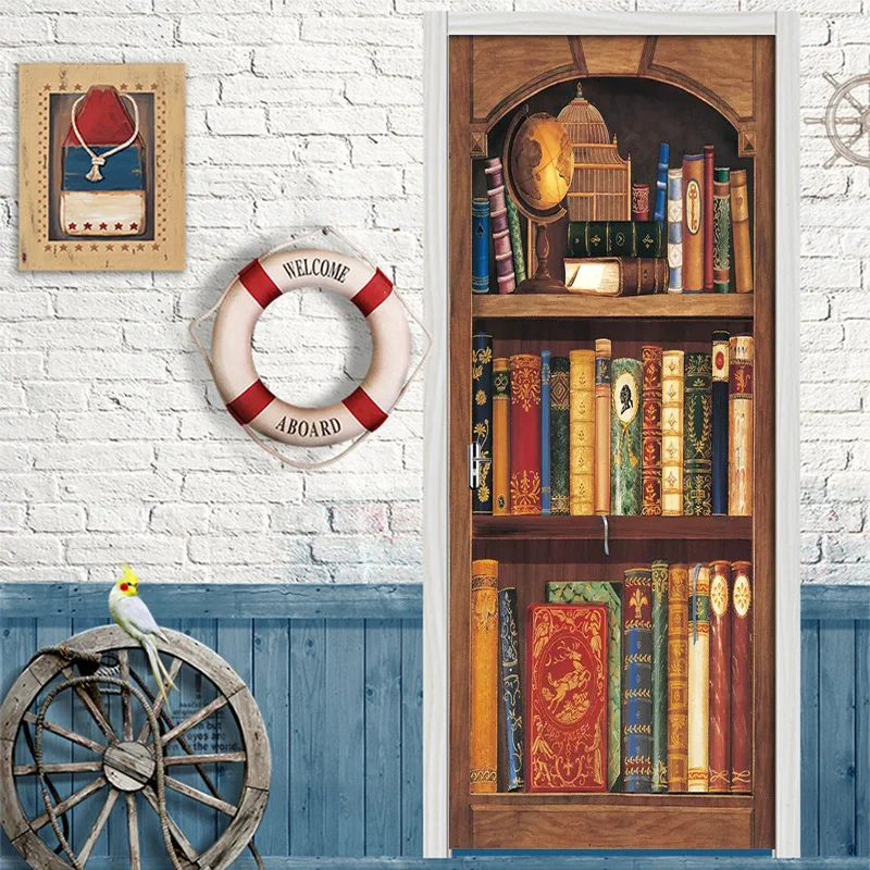 3D Door Library Bookshelf Wall Sticker Wallpaper PVC Self Stick DIY Poster For Bedroom Study Decoration Mural Home Design Decor
3D Door Library Bookshelf Wall Sticker Wallpaper PVC Self Stick DIY Poster For Bedroom Study Decoration Mural Home Design Decor