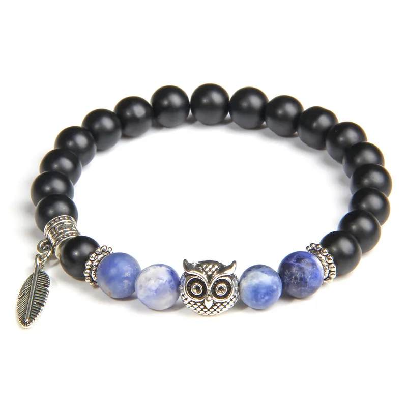 Men's Classic 7 colors Natural stone beads bracelets silver color owl charm bracelets For Men Women homme bracelet jewelry
Men's Classic 7 colors Natural stone beads bracelets silver color owl charm bracelets For Men Women homme bracelet jewelry