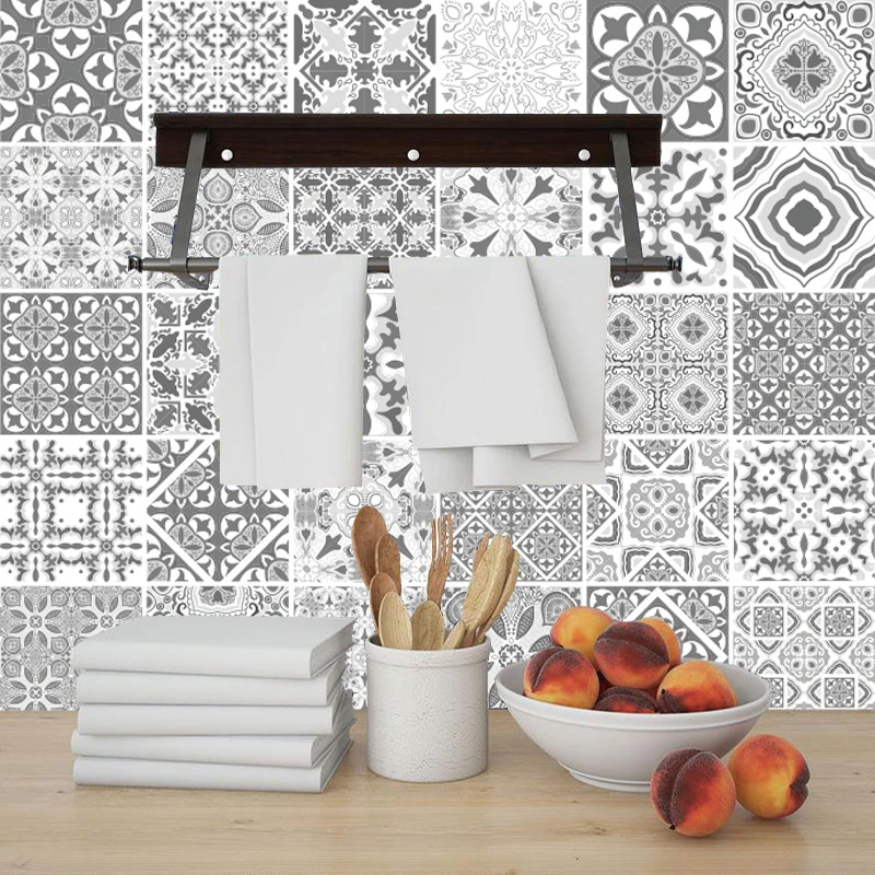 Gray Arabi Pattern Floral Ornament Ceramic Tiles Wall Sticker Stair Kitchen Home Decor Wall Decals Peel & Stick Art Wallpaper
Gray Arabi Pattern Floral Ornament Ceramic Tiles Wall Sticker Stair Kitchen Home Decor Wall Decals Peel & Stick Art Wallpaper