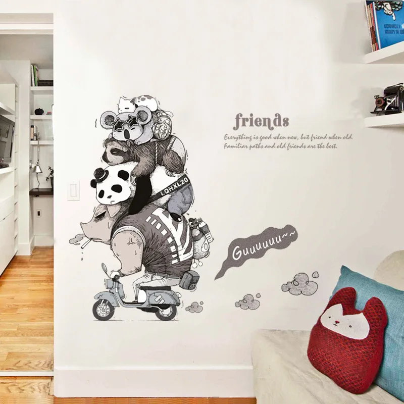 Animal Cartoon Wall Stickers Children's Room Bedroom Living Room Decoration Panda Friends Home Decoration Accessories Wallpaper
Animal Cartoon Wall Stickers Children's Room Bedroom Living Room Decoration Panda Friends Home Decoration Accessories Wallpaper