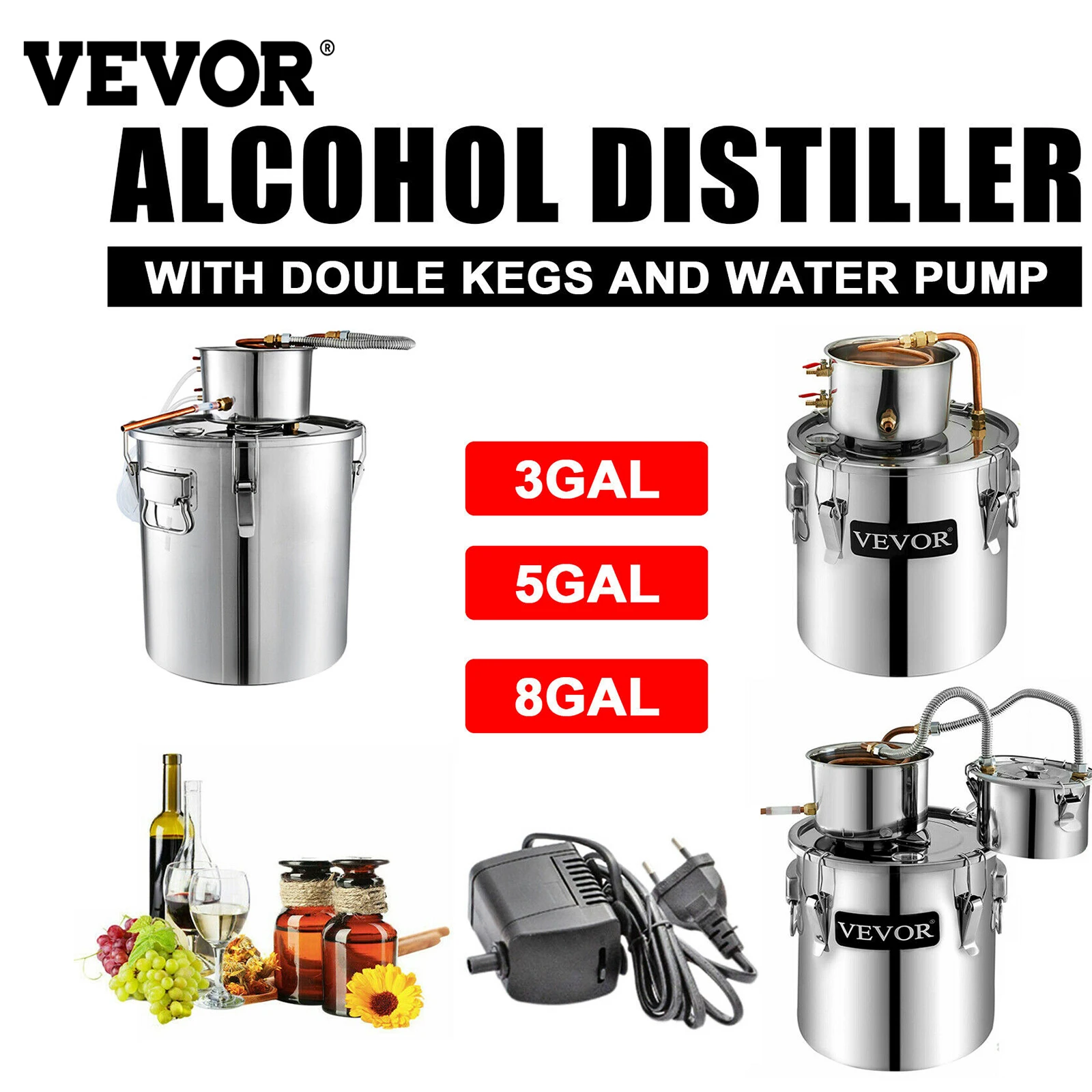 VEVOR 3Gal 5Gal 9.6Gal Moonshine флот, спиртовой аппарат, домашний водный дистиллятор, пивной диспенсер, машина для изготовления вина, бренди
VEVOR 3Gal 5Gal 9.6Gal Moonshine флот, спиртовой аппарат, домашний водный дистиллятор, пивной диспенсер, машина для изготовления вина, бренди