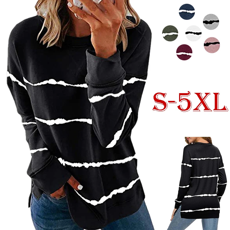 Women's Striped Shirt Striped Printed Casual Round Neck Long Sleeve T shirt Female Plus Size Soft and Comfortable Bottom Shirt
Women's Striped Shirt Striped Printed Casual Round Neck Long Sleeve T shirt Female Plus Size Soft and Comfortable Bottom Shirt