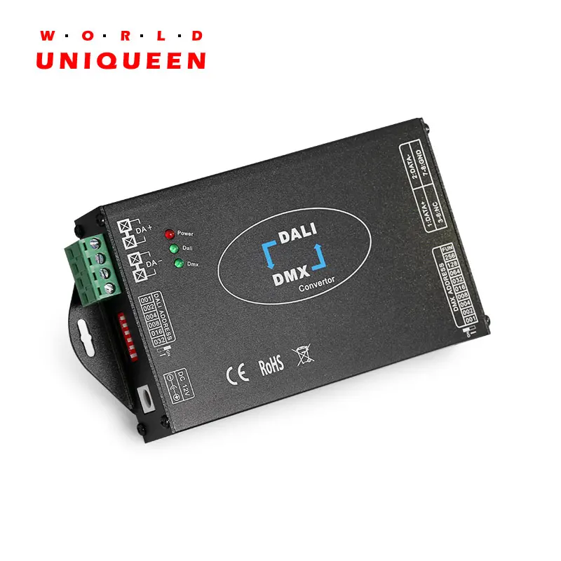 Двухсторонний преобразователь сигнала DL113 Dali в DMX, DMX в Dali, 64 max Адрес Dali, стандартный IEC62386 DALI и DMX-512,
Двухсторонний преобразователь сигнала DL113 Dali в DMX, DMX в Dali, 64 max Адрес Dali, стандартный IEC62386 DALI и DMX-512,