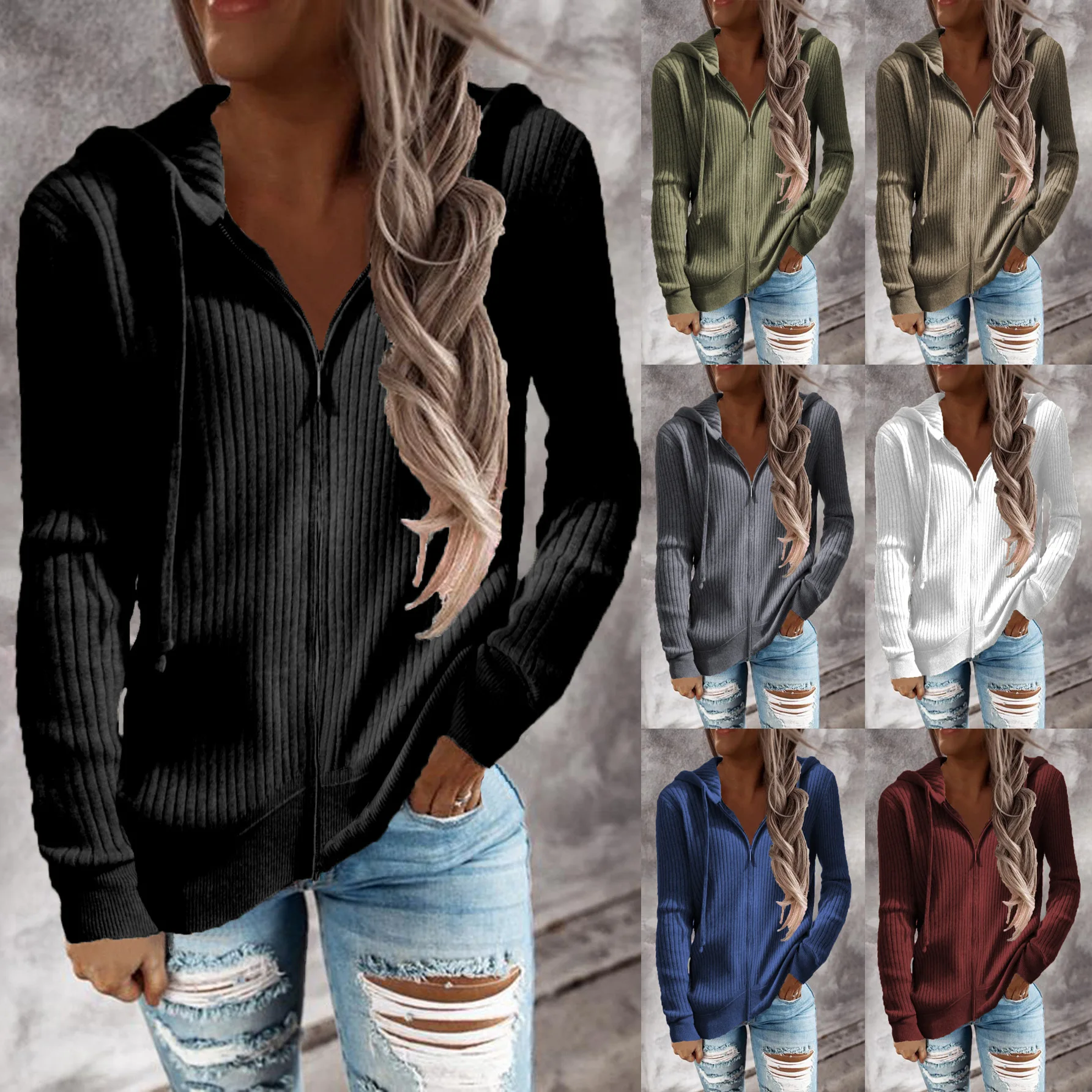 2021 Autumn And Winter New Women's Tops Sweater Knit Sweater Zipper Cardigan Long-sleeved Hoodie Simple Casual Polyester T-shirt
2021 Autumn And Winter New Women's Tops Sweater Knit Sweater Zipper Cardigan Long-sleeved Hoodie Simple Casual Polyester T-shirt