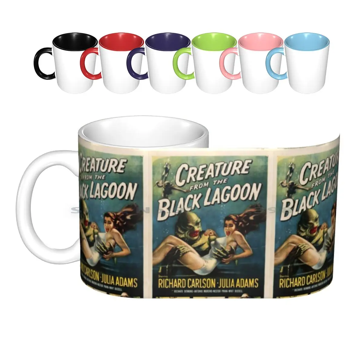 

Creature From The Black Lagoon Retro Horror Movie Poster Ceramic Mugs Coffee Cups Milk Tea Mug Creature Lagoon Black Lagoon