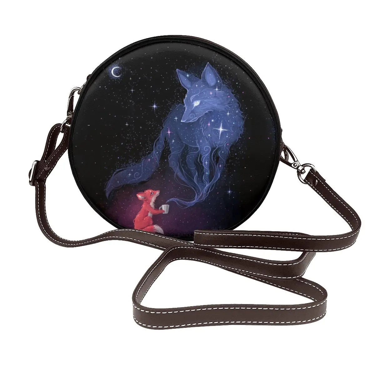 Celestial Fox Shoulder Bag Moon Star Night School Leather Round Bag Student Gifts Retro Purse
Celestial Fox Shoulder Bag Moon Star Night School Leather Round Bag Student Gifts Retro Purse