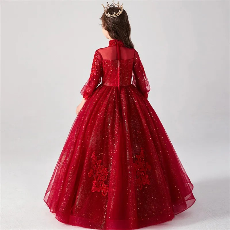 2020Luxury New Children Girls Elegant Wine-red Embroidery Flowers Wedding Birthday Party Princess Long Dress Costumes Dress Wear 
2020Luxury New Children Girls Elegant Wine-red Embroidery Flowers Wedding Birthday Party Princess Long Dress Costumes Dress Wear