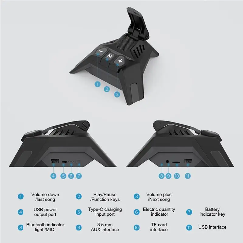 Bluetooth-compatible Speaker Phone Holder Wireless Speakers Suport 3.5mm Port Connect For phone and TF Card Output
Bluetooth-compatible Speaker Phone Holder Wireless Speakers Suport 3.5mm Port Connect For phone and TF Card Output