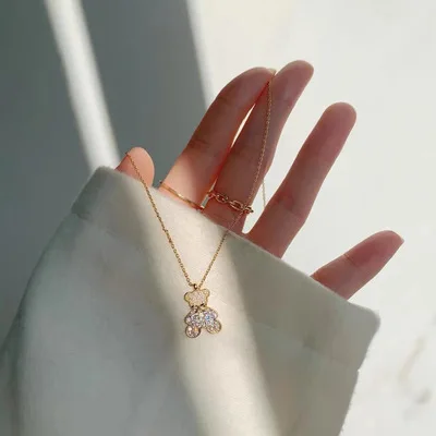 

Bear Necklace Women's Full Diamond Luxury 2021 New Luxury Niche Clavicle Chain To Send His Girlfriend A Holiday Birthday Present