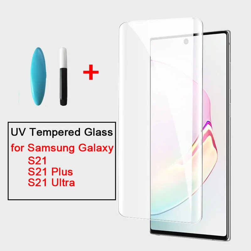 UV Liquid Tempered Glass for Samsung Galaxy S21 Plus Ultra Full Cover Screen Protector for Galaxy S21 Plus Ultra Cover Curved
UV Liquid Tempered Glass for Samsung Galaxy S21 Plus Ultra Full Cover Screen Protector for Galaxy S21 Plus Ultra Cover Curved