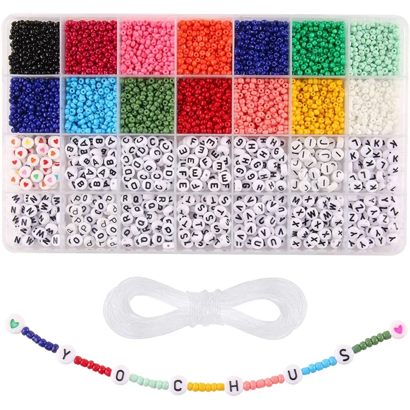 5700Pcs Bracelet Beading Kits, 3mm Glass Seed Beads and Letter Alphabet Beads for Jewelry Making DIY Art and Craft
5700Pcs Bracelet Beading Kits, 3mm Glass Seed Beads and Letter Alphabet Beads for Jewelry Making DIY Art and Craft