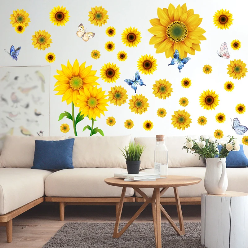 Sunflower Color Butterfly Creative Wall Stickers Home Decorative Painting, For Living Room Bedroom Study Background Wall Corner
Sunflower Color Butterfly Creative Wall Stickers Home Decorative Painting, For Living Room Bedroom Study Background Wall Corner