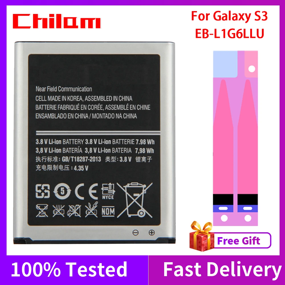 Original Quality Phone Battery For Samsung Galaxy S3 I9300 I9308 L710 I535 I9300i EB-L1G6LLU with NFC 2100mAh Battery Replacemen
Original Quality Phone Battery For Samsung Galaxy S3 I9300 I9308 L710 I535 I9300i EB-L1G6LLU with NFC 2100mAh Battery Replacemen
