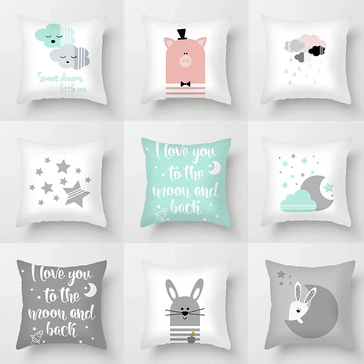 Small Fresh Cute Animals Pillowcases for Childern Cartoon Star Moon Painted White Decorative Pillows Bedroom Accessories Gift
Small Fresh Cute Animals Pillowcases for Childern Cartoon Star Moon Painted White Decorative Pillows Bedroom Accessories Gift
