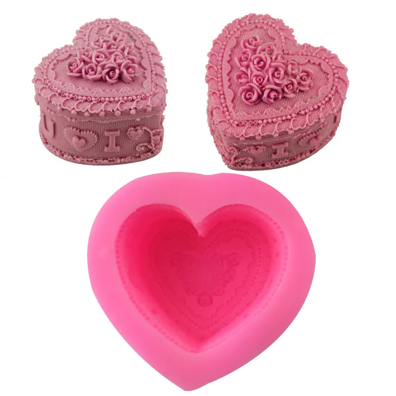 Silicone Rose Flowers Fondant Chocolate Mould Heart Love Soap Mold Candle Polymer Clay Molds Crafts DIY Forms Base Tool 
Silicone Rose Flowers Fondant Chocolate Mould Heart Love Soap Mold Candle Polymer Clay Molds Crafts DIY Forms Base Tool