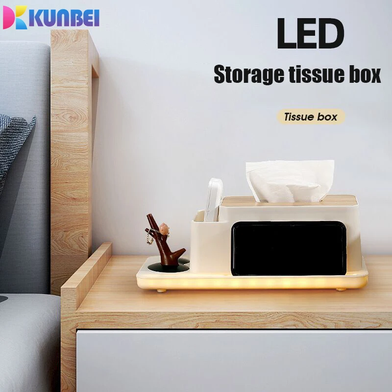 KUNBEI Creative LED Night Light Soft Light Plastic Tissue Box Modern Home Napkin Holder Box Home Storage Box Decoration Tool
KUNBEI Creative LED Night Light Soft Light Plastic Tissue Box Modern Home Napkin Holder Box Home Storage Box Decoration Tool