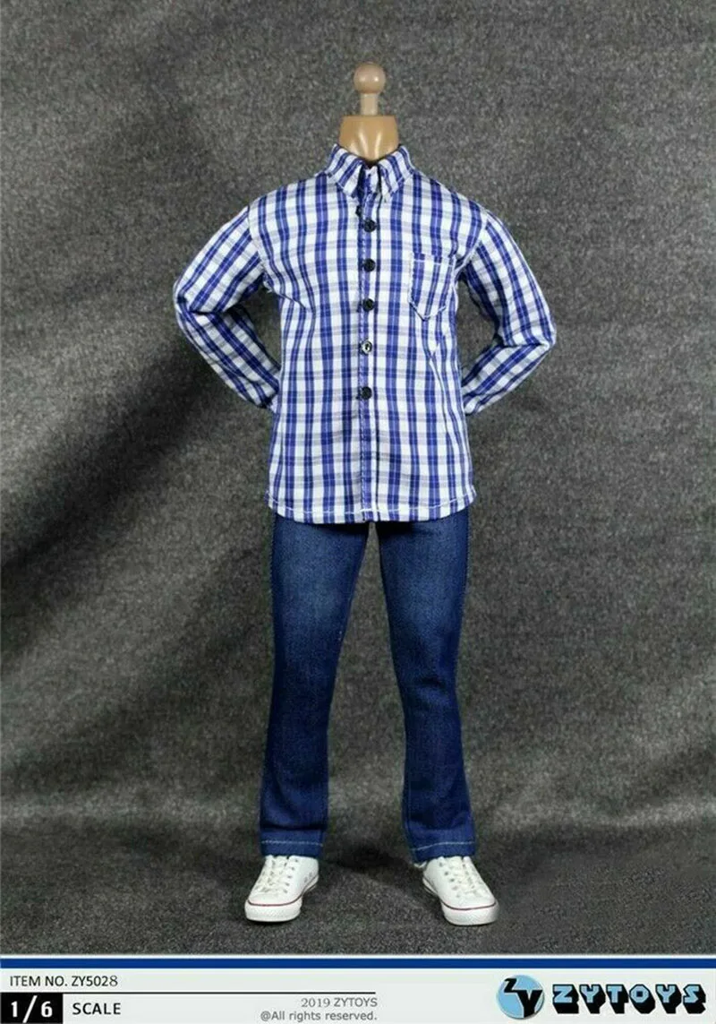 1/6 Blue and White Plaid Shirt Denim Suit for 12-inch Male Man Body Model Dolls Clothing Set
1/6 Blue and White Plaid Shirt Denim Suit for 12-inch Male Man Body Model Dolls Clothing Set