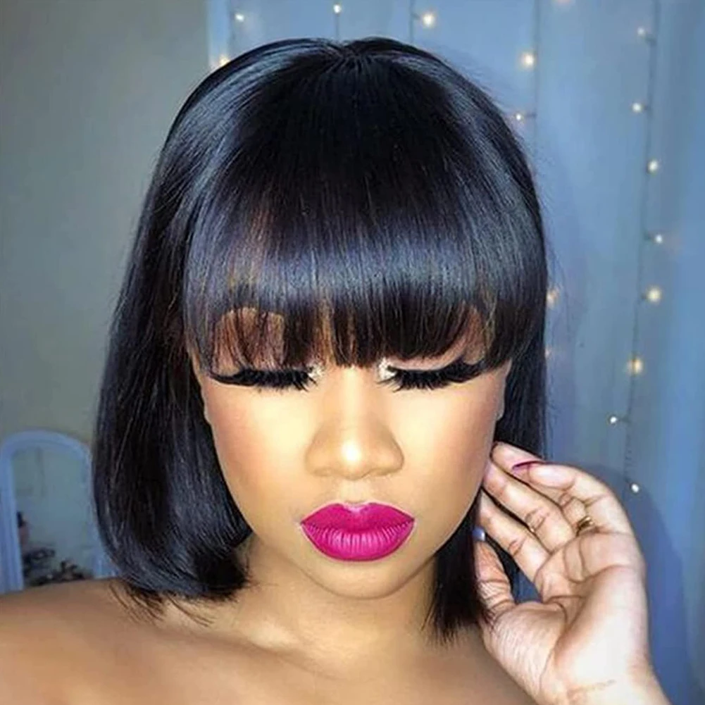RONGDUOYI Short Bob Wig Straight Wig With Bangs Long Synthetic Lace Front Wig For Women Heat Resistant Fiber Black Wig Cosplay
RONGDUOYI Short Bob Wig Straight Wig With Bangs Long Synthetic Lace Front Wig For Women Heat Resistant Fiber Black Wig Cosplay