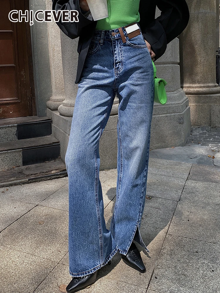 CHICEVER Casual Blue Loose Side Split Baggy Jeans For Women High Waist Full Length Wide Leg Denim Women's Pant 2021 Autumn New
CHICEVER Casual Blue Loose Side Split Baggy Jeans For Women High Waist Full Length Wide Leg Denim Women's Pant 2021 Autumn New