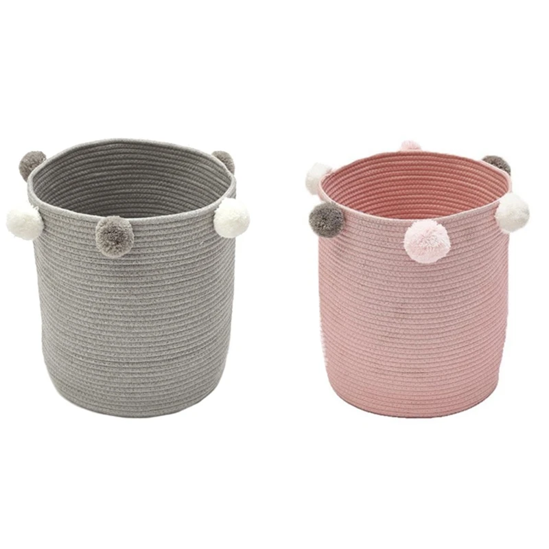 2Pcs Nordic Cotton Rope Woven Storage Baskets with Pompom Large Dirty Clothes Laundry Basket Toy Storage,Gray & Pink
2Pcs Nordic Cotton Rope Woven Storage Baskets with Pompom Large Dirty Clothes Laundry Basket Toy Storage,Gray & Pink