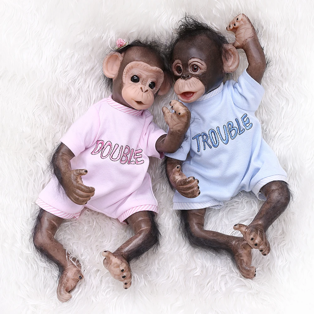 Фото Реалистичная 40 см кукла новорожденная Близнецы обезьяна - купить