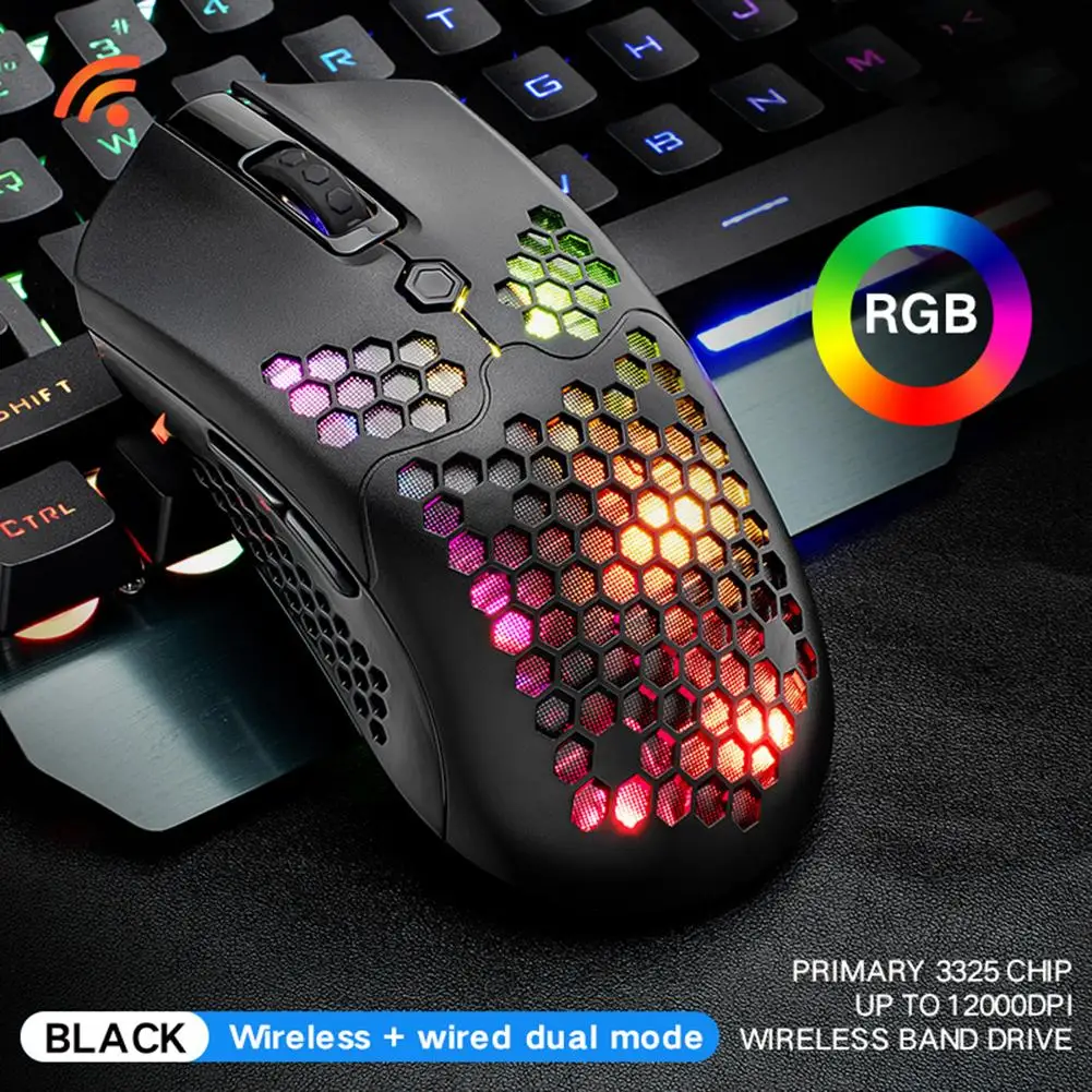 X2 12000DPI Wireless/Wired Dual Mode 7-Key Hollow RGB Laptop PC Gaming Mouse Dual Mode RGB Light Adjustable DPI Gaming Mouse
X2 12000DPI Wireless/Wired Dual Mode 7-Key Hollow RGB Laptop PC Gaming Mouse Dual Mode RGB Light Adjustable DPI Gaming Mouse