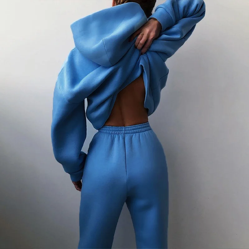 Hoodies Two Piece Set Women Long Sleeve Solid Casual Pocket Pullover Suit Spring 2021 Elastic Sports Pants Female Tracksuit
Hoodies Two Piece Set Women Long Sleeve Solid Casual Pocket Pullover Suit Spring 2021 Elastic Sports Pants Female Tracksuit